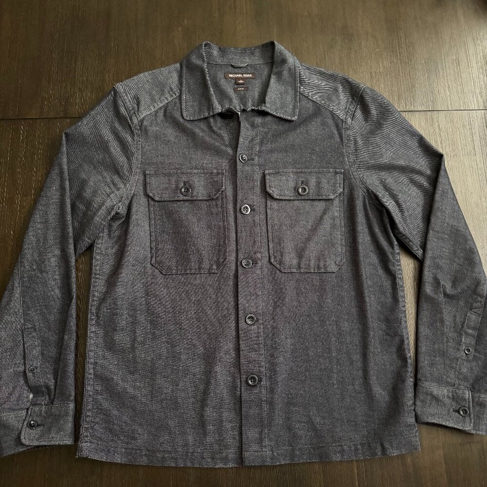 Michael Kors Denim Slim Cut Shirt Jacket - L - Like New